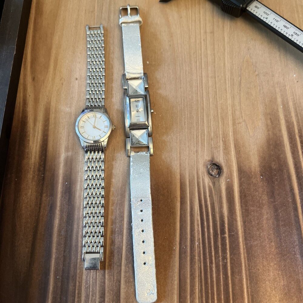 Two Ladies Watches silver tone New Battery